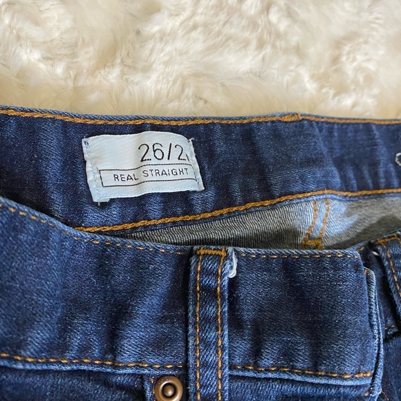 Gap jeans "Real Straight" 26/2 Dark Blue Denim Dark Blue Jean - Picture 2 of 5